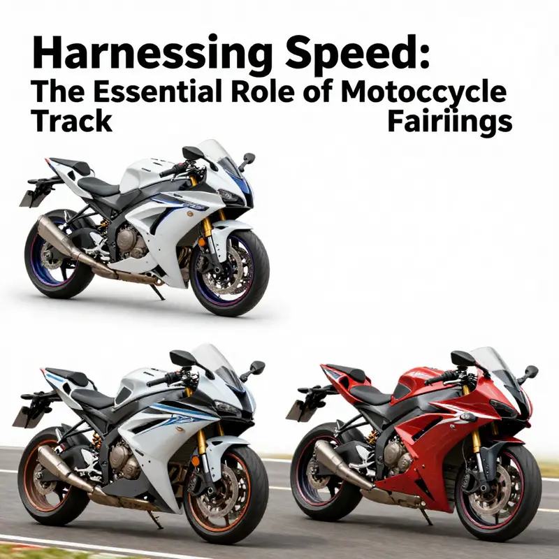 Motorcycle track fairings designed for optimal aerodynamic efficiency.