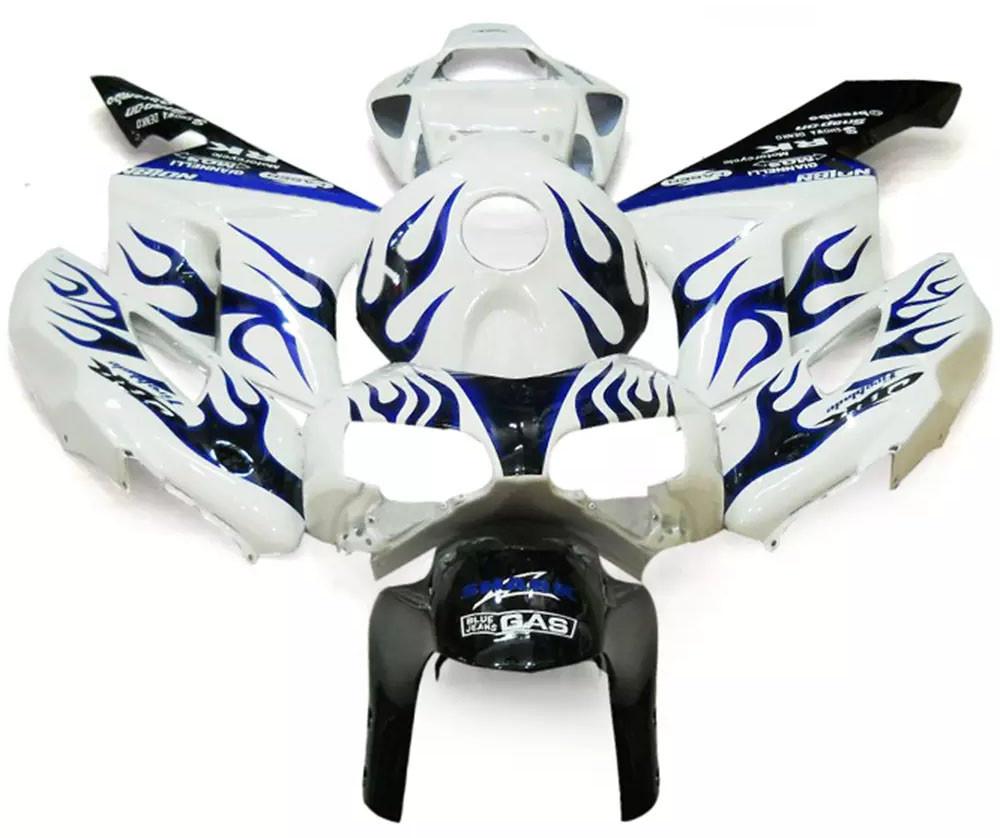 White Blue Flames Motorcycle Fairings Plastics Kit For 2004-2005 Honda CBR1000RR FM-5102