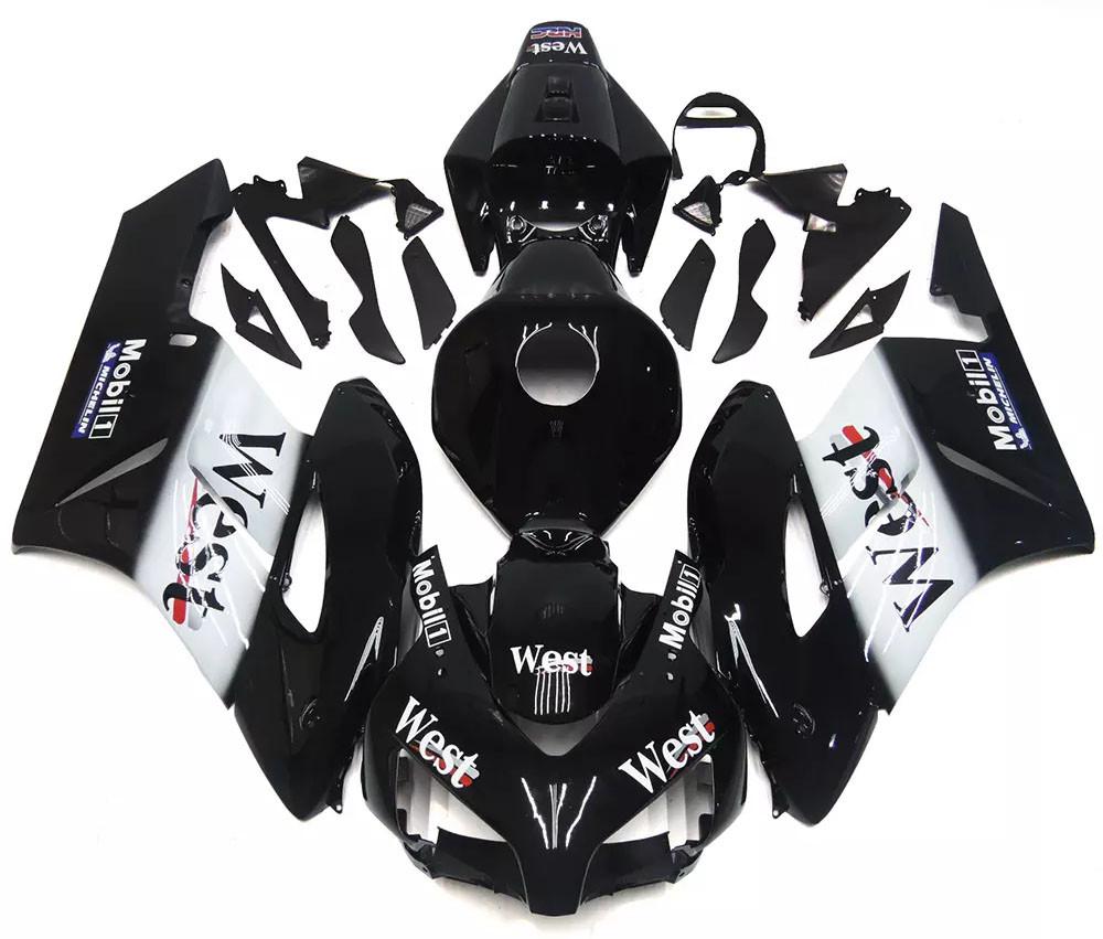 Black West Motorcycle Fairings Plastics Kit For 2004-2005 Honda CBR1000RR FM-5112