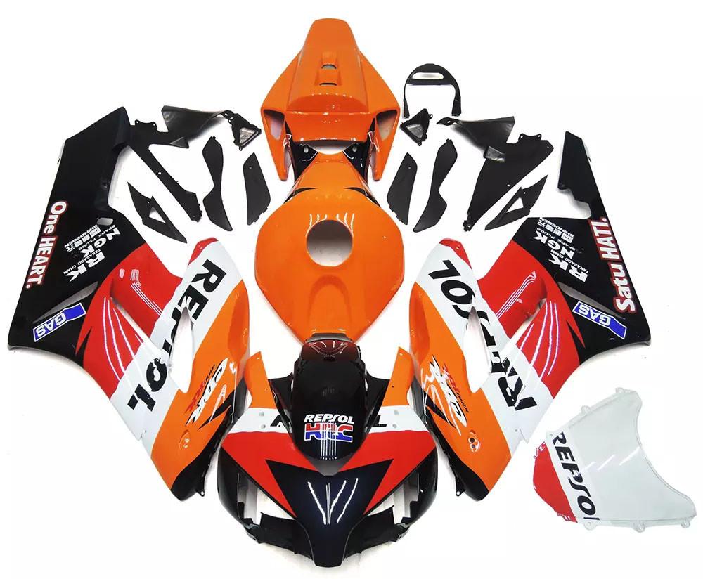 Orange, Black Red Repsol Motorcycle Fairings Plastics Kit For 2004-2005 Honda CBR1000RR FM-5159
