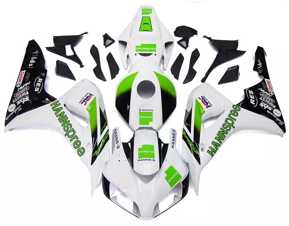 White, Black Green Motorcycle Fairings Plastics Kit For 2006-2007 Honda CBR1000RR FM-5124