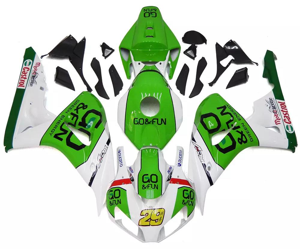 Green White Motorcycle Fairings Plastics Kit For 2006-2007 Honda CBR1000RR FM-5128