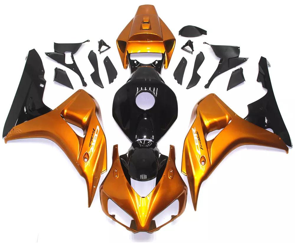 Gold Black Motorcycle Fairings Plastics Kit For 2006-2007 Honda CBR1000RR FM-5136
