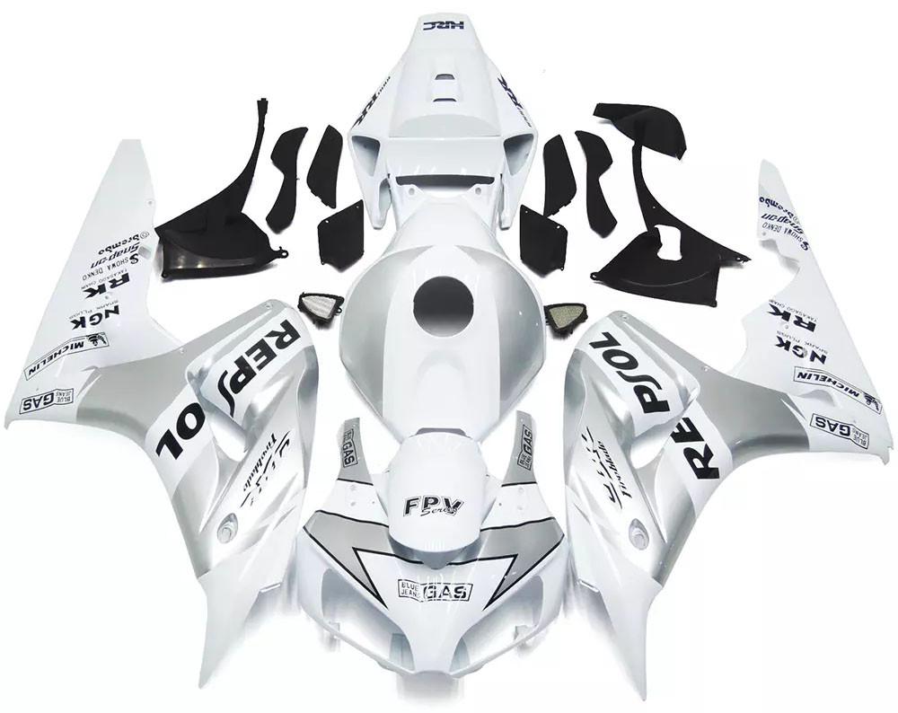 White Silver Repsol Motorcycle Fairings Plastics Kit For 2006-2007 Honda CBR1000RR FM-5138