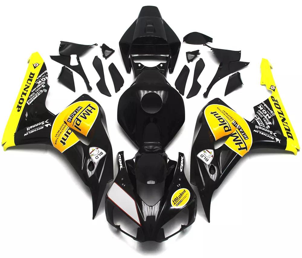 Black Yellow Motorcycle Fairings Plastics Kit For 2006-2007 Honda CBR1000RR FM-5140