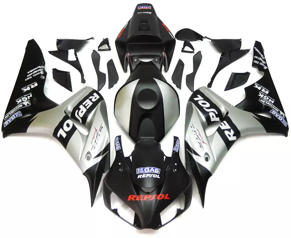 Gloss Black Gray Repsol Motorcycle Fairings Plastics Kit For 2006-2007 Honda CBR1000RR FM-5172