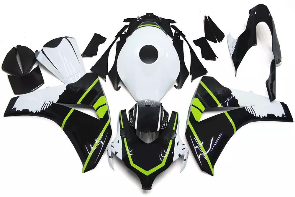 Black, White Green Motorcycle Fairings Plastics Kit For 2008-2011 Honda CBR1000RR FM-5190