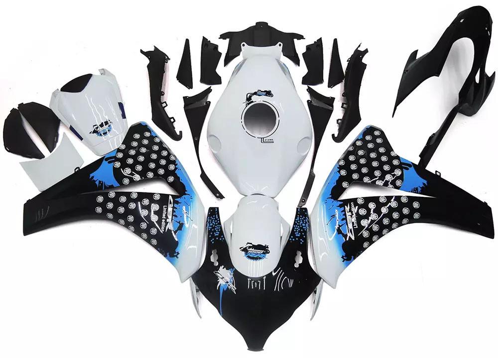 Black, White Blue Motorcycle Fairings Plastics Kit For 2008-2011 Honda CBR1000RR FM-5212