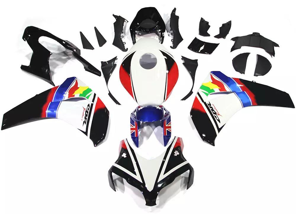 Black White Motorcycle Fairings Plastics Kit For 2008-2011 Honda CBR1000RR FM-5216