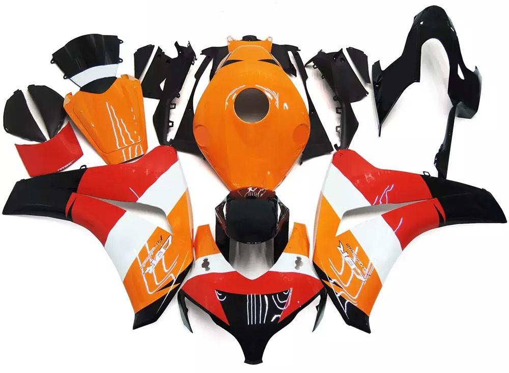 Orange, Black Red Motorcycle Fairings Plastics Kit For 2008-2011 Honda CBR1000RR FM-5235