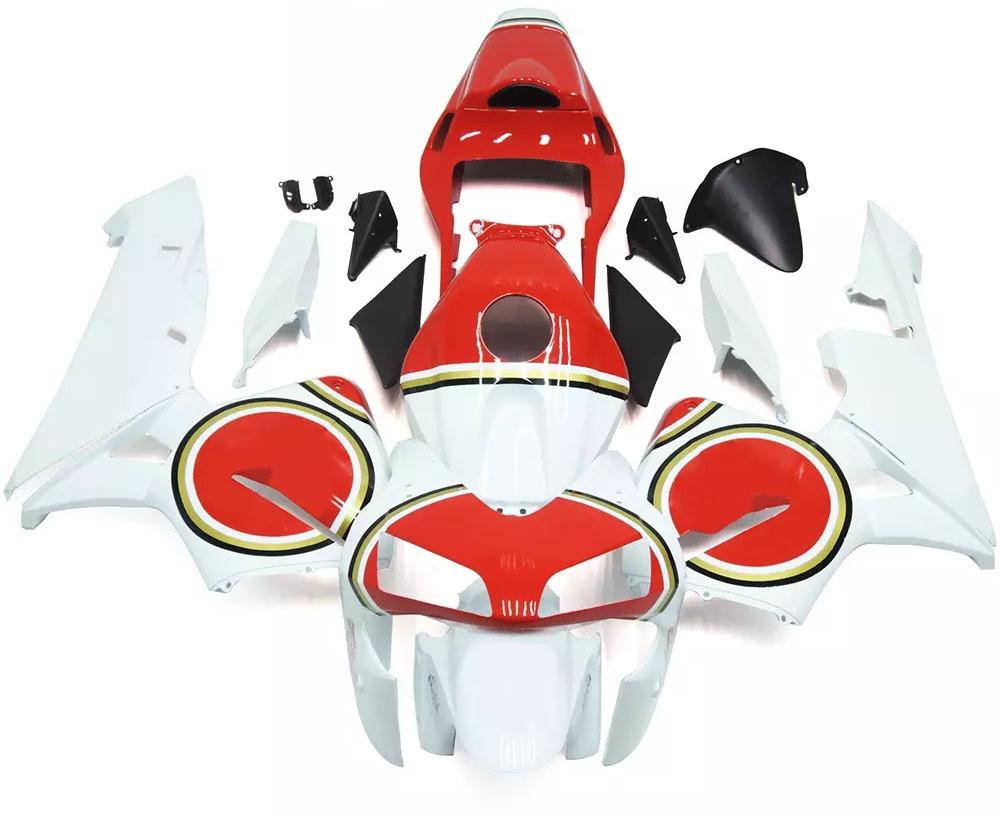 White Red Circles Motorcycle Fairings Plastics Kit For 2003-2004 Honda CBR600RR FM-5030