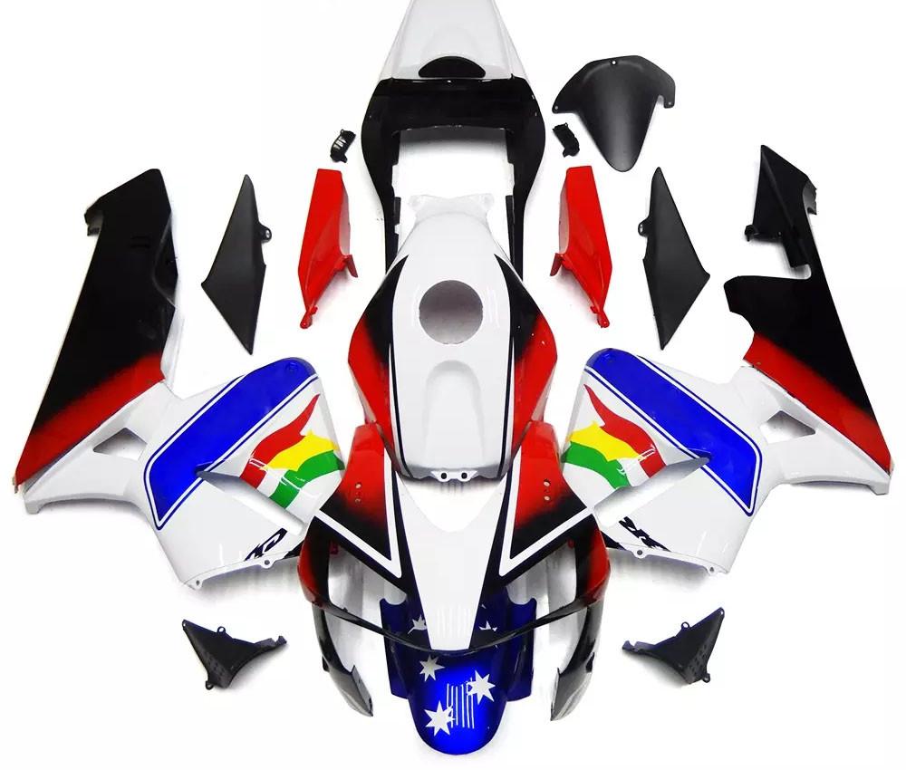 White, Red Blue Motorcycle Fairings Plastics Kit For 2003-2004 Honda CBR600RR FM-5028