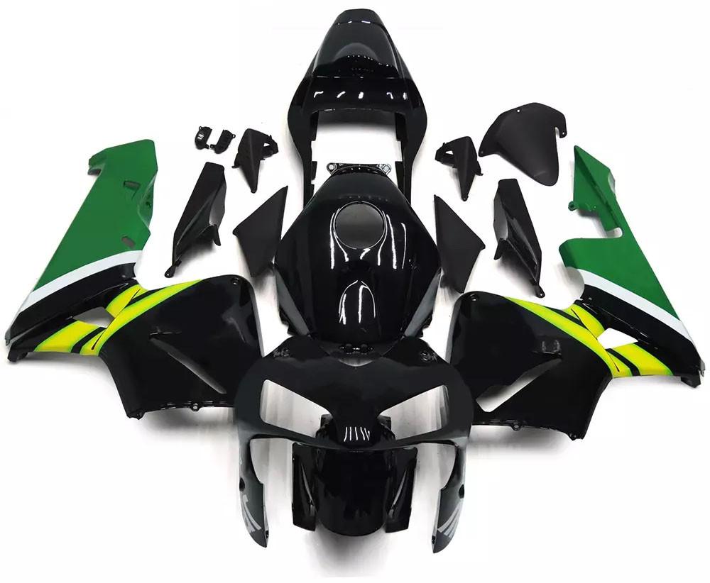 Gloss Black, Green Yellow Motorcycle Fairings Plastics Kit For 2003-2004 Honda CBR600RR FM-5033