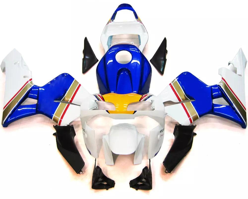 White, Blue Yellow Motorcycle Fairings Plastics Kit For 2003-2004 Honda CBR600RR FM-5022