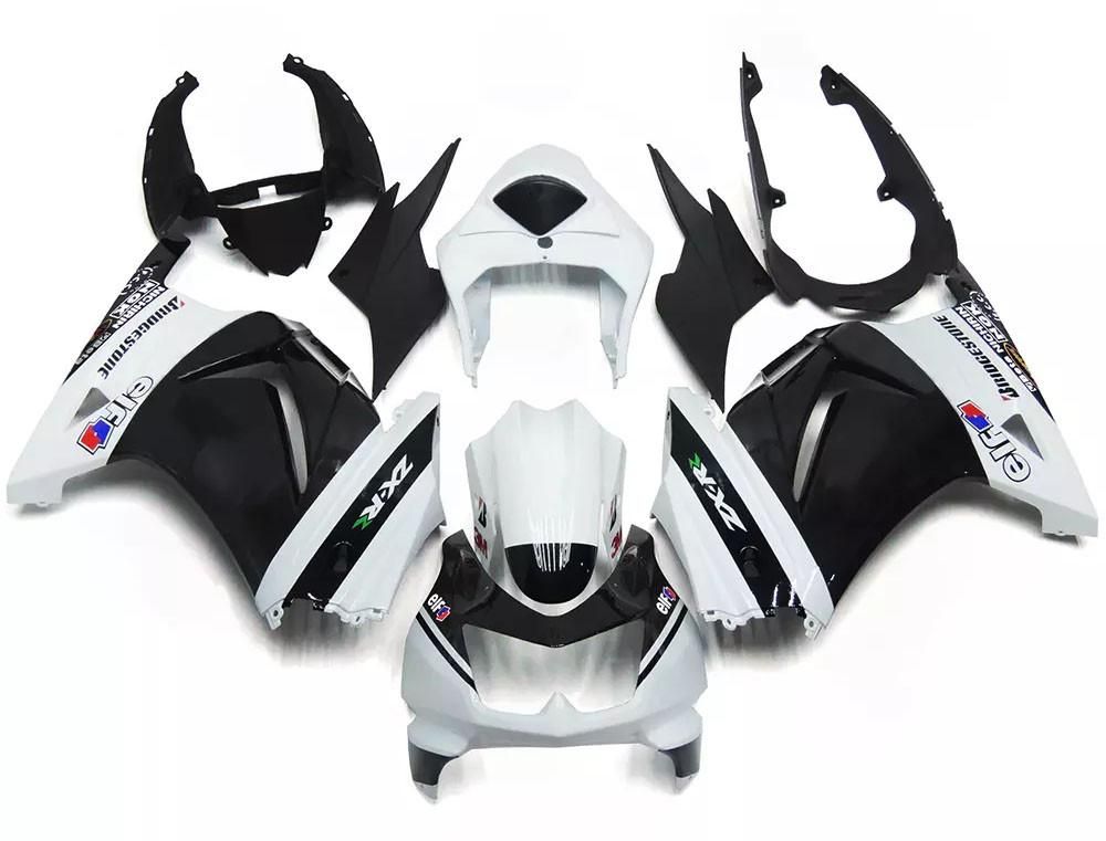 Black White Elf Motorcycle Fairings Plastics Kit For 2008-2012 Kawasaki Ninja 250R FM-4490