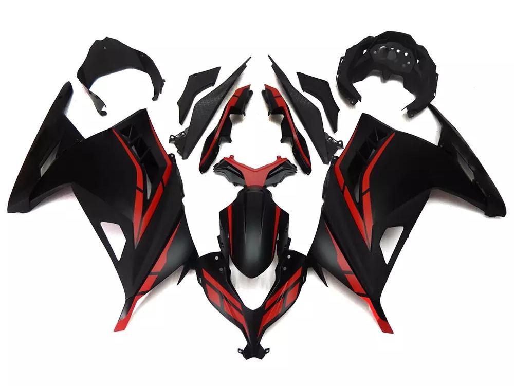 Flat Black Red Motorcycle Fairings Plastics Kit For 2013-2015 Kawasaki Ninja 300 FM-4463