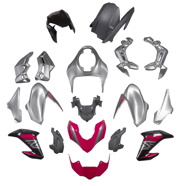 Fairings Plastics Kit For Kawasaki Z900 2017-2019 Red Black Sliver FM-5297