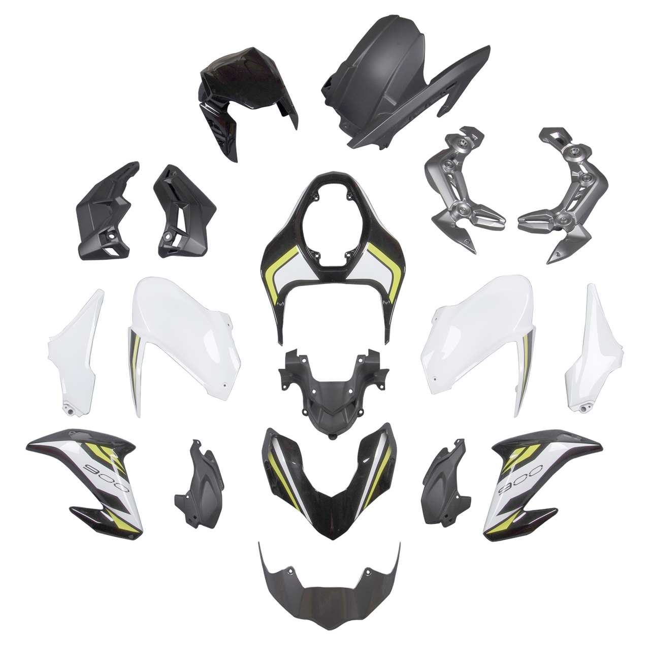 Fairings Plastics Kit For Kawasaki Z900 2017-2019 White Gold FM-5299