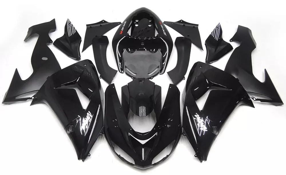 Black Motorcycle Fairings Plastics Kit For 2006-2007 Kawasaki ZX-10R FM-4548