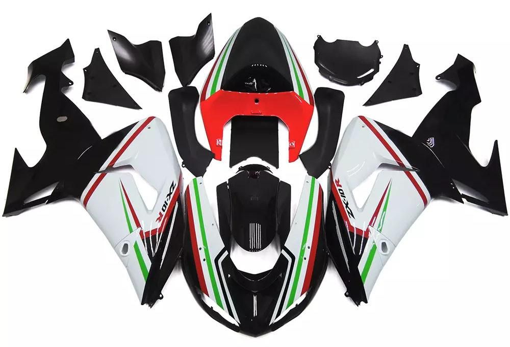 Black, White Red Motorcycle Fairings Plastics Kit For 2006-2007 Kawasaki ZX-10R FM-4549