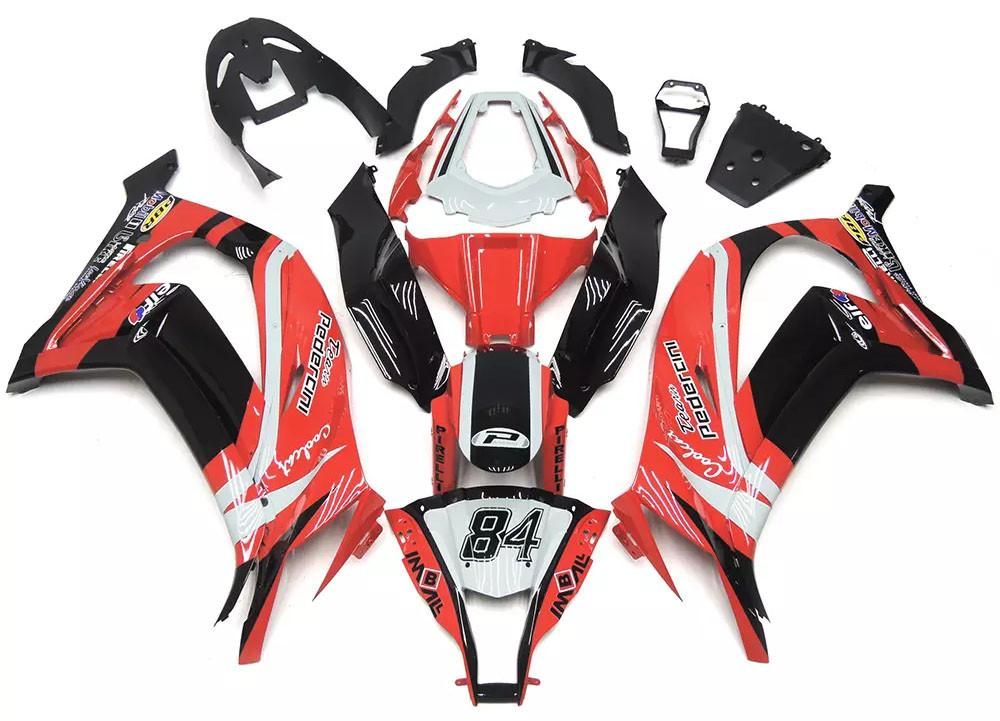 Red Black Motorcycle Fairings Plastics Kit For 2011-2015 Kawasaki ZX-10R FM-4559
