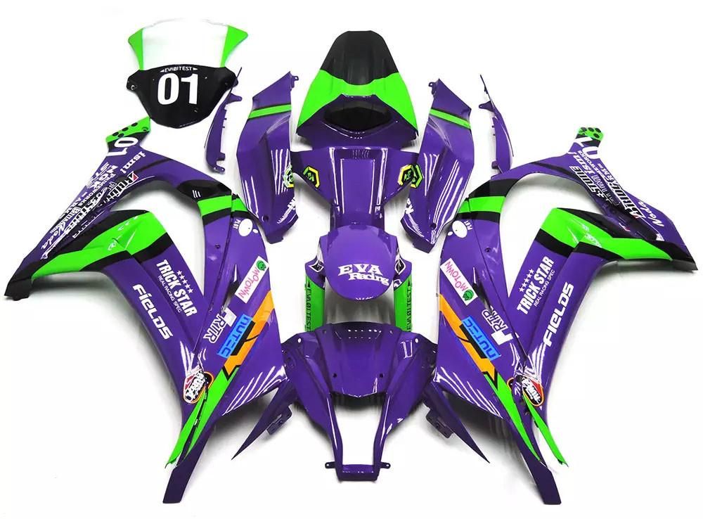 Purple Green Motorcycle Fairings Plastics Kit For 2011-2015 Kawasaki ZX-10R FM-4564