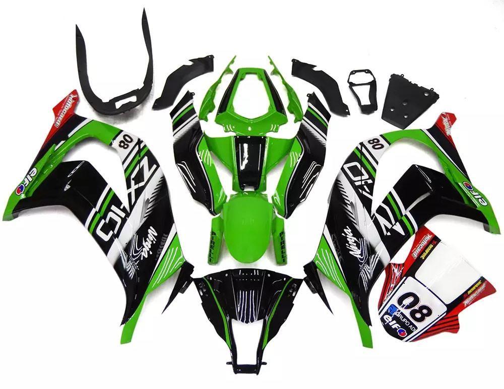 Green Black Elf Motorcycle Fairings Plastics Kit For 2011-2015 Kawasaki ZX-10R FM-4569