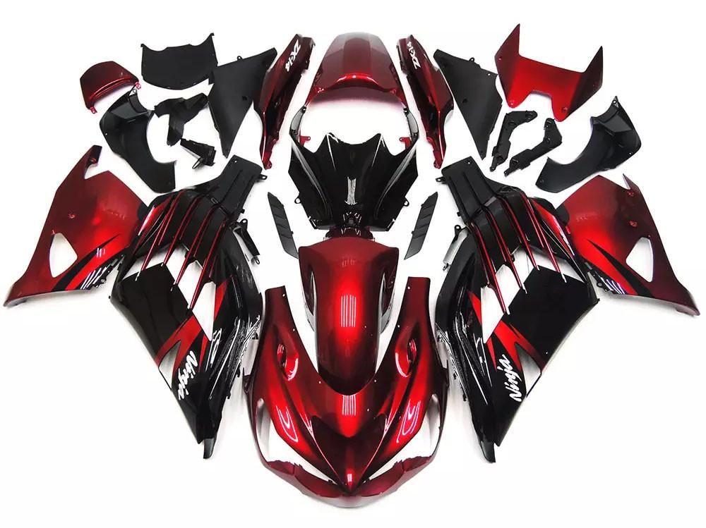 Red Black Motorcycle Fairings Plastics Kit For 2012-2016 Kawasaki ZX-14R ZZR1400 FM-4507