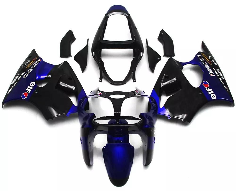 Black Blue Elf Motorcycle Fairings Plastics Kit For 2000-2002 Kawasaki ZX-6R FM-5245