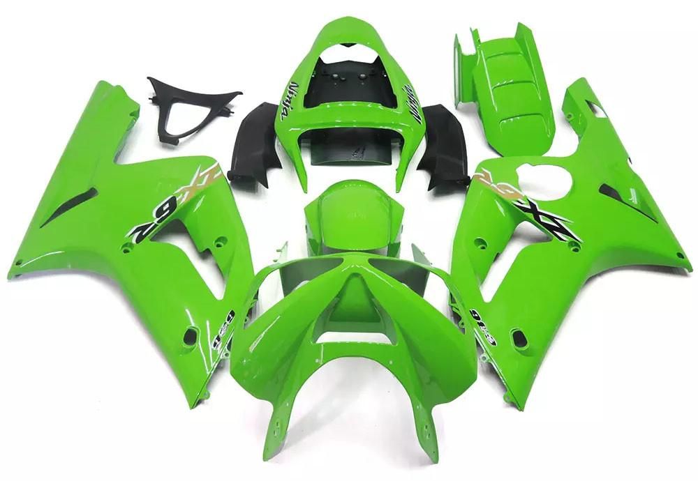 Green Motorcycle Fairings Plastics Kit For 2003-2004 Kawasaki ZX-6R FM-4594