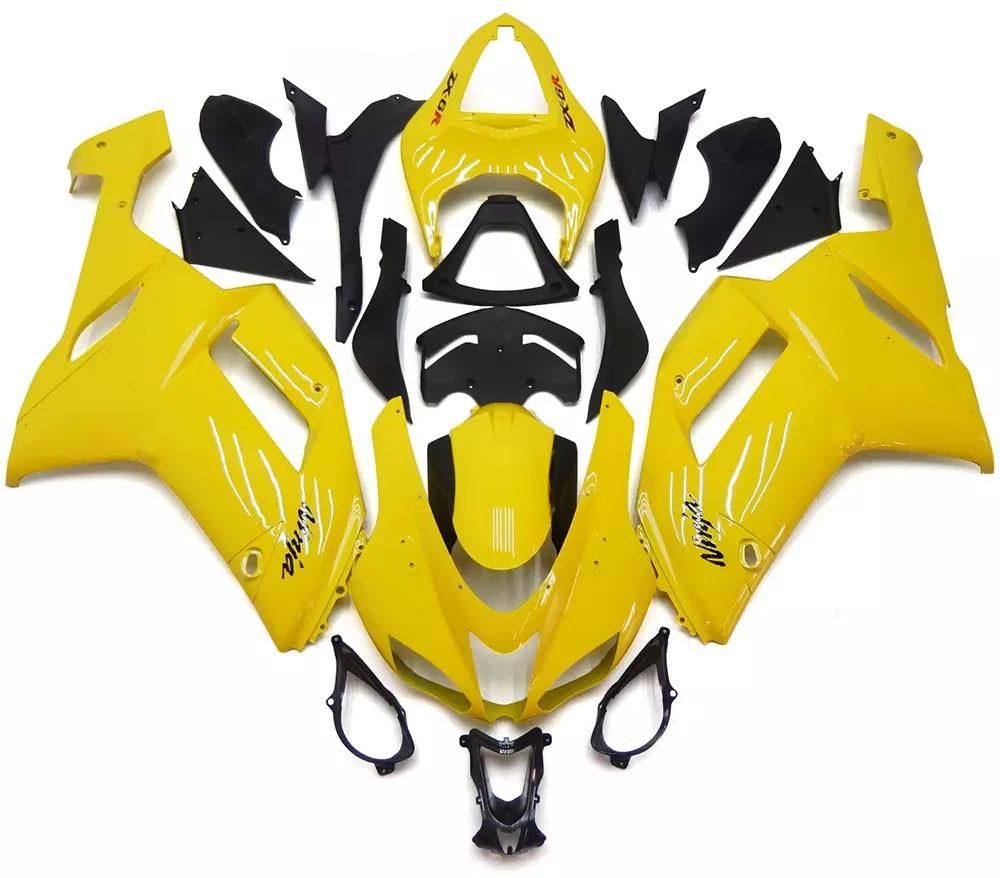 Pearl Yellow Motorcycle Fairings Plastics Kit For 2007-2008 Kawasaki ZX-6R FM-4625