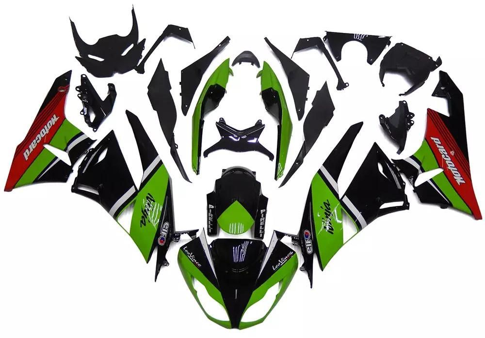 Green, Black Red Motorcycle Fairings Plastics Kit For 2009-2012 Kawasaki ZX-6R FM-4645