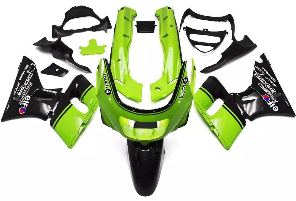 Green Black Elf Motorcycle Fairings Plastics Kit For 1993-2007 Kawasaki ZZR 400 FM-4480