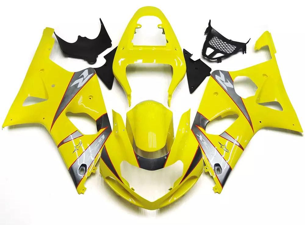 Yellow Silver Motorcycle Fairings Plastics Kit For 2000-2002 Suzuki GSX-R 1000 K1 FM-4371