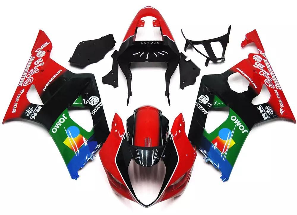 Red, Black Green Motorcycle Fairings Plastics Kit For 2003-2004 Suzuki GSX-R 1000 K3 FM-4365