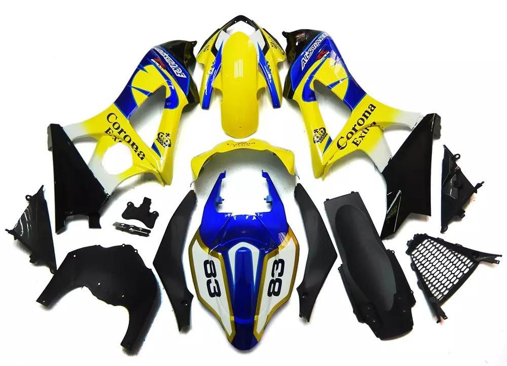 Yellow Blue Corona Motorcycle Fairings Plastics Kit For 2007-2008 Suzuki GSX-R 1000 K7 FM-4321
