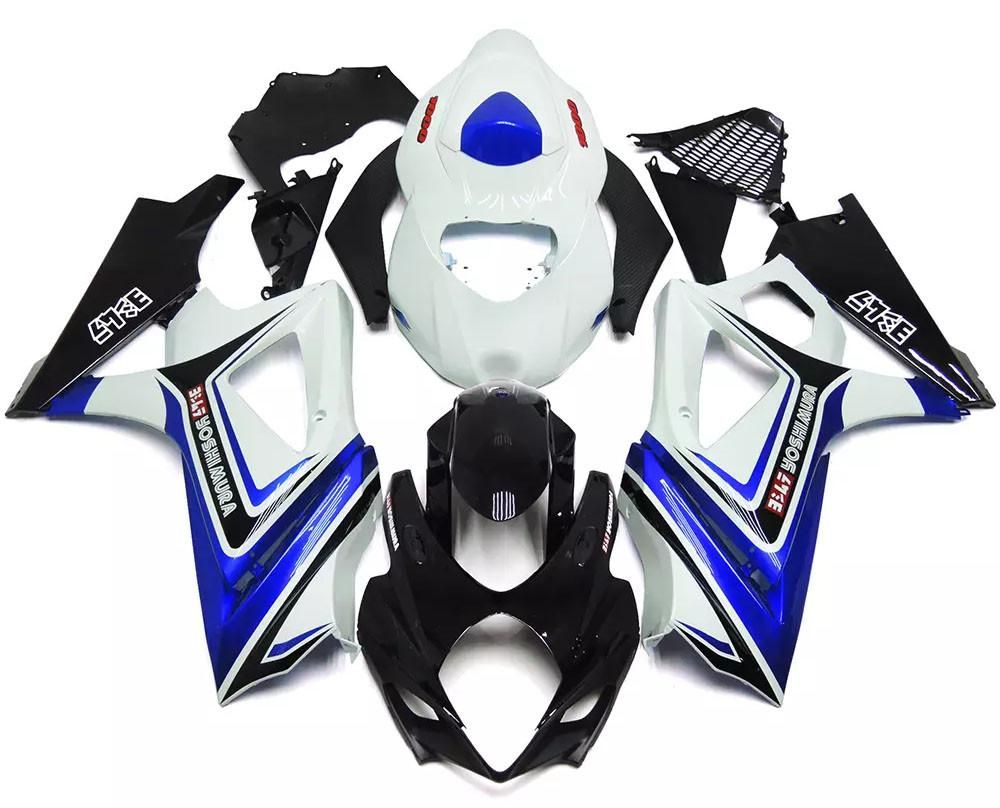 White, Black Blue Motorcycle Fairings Plastics Kit For 2007-2008 Suzuki GSX-R 1000 K7 FM-4324