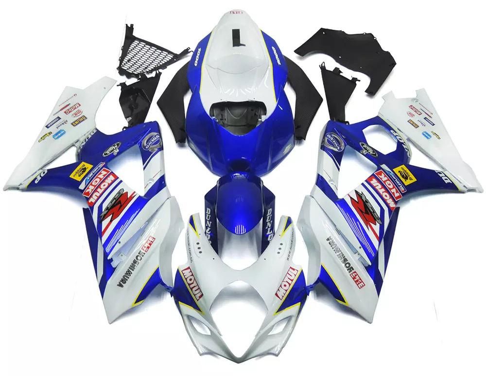 White Blue Motorcycle Fairings Plastics Kit For 2007-2008 Suzuki GSX-R 1000 K7 FM-4326