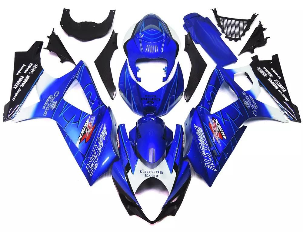 Blue Corona Motorcycle Fairings Plastics Kit For 2007-2008 Suzuki GSX-R 1000 K7 FM-4335