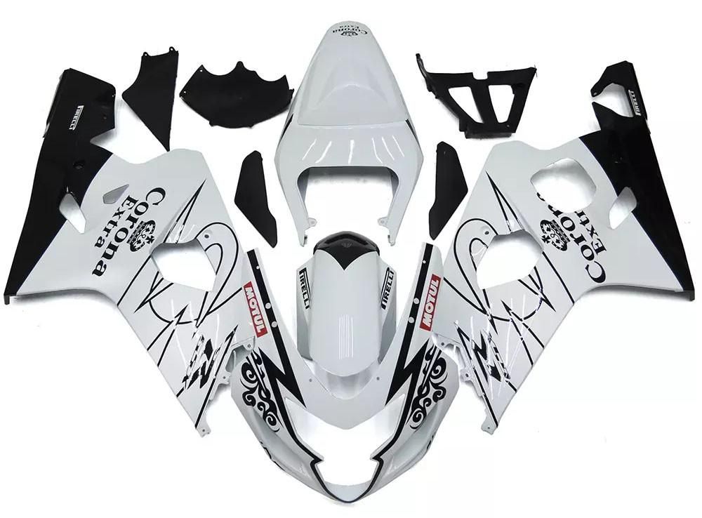 White Corona Motorcycle Fairings Plastics Kit For 2004-2005 Suzuki GSX-R 600/750 K4 FM-4437