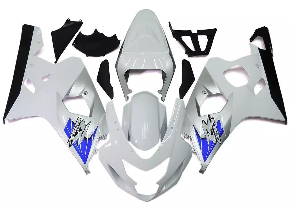 White Motorcycle Fairings Plastics Kit For 2004-2005 Suzuki GSX-R 600/750 K4 FM-4438