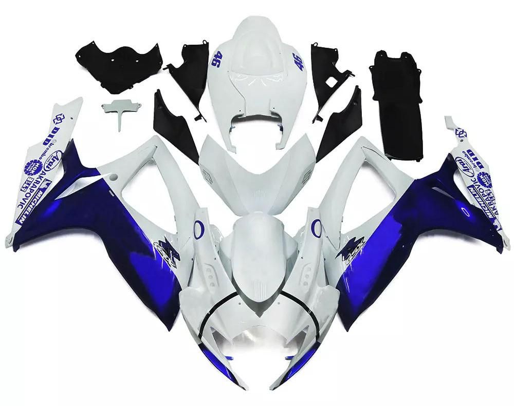 White Blue Motorcycle Fairings Plastics Kit For Suzuki GSXR600-750 GSXR600 06-07 / GSXR750 06-07 FM-4420