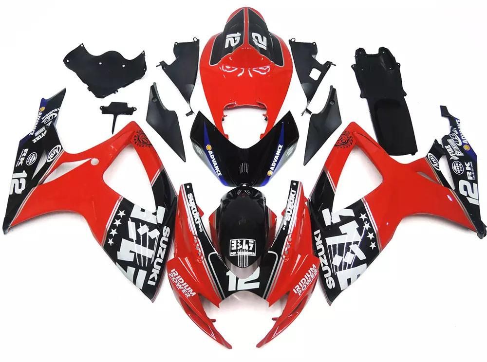 Red Black Motorcycle Fairings Plastics Kit For Suzuki GSXR600-750 GSXR600 06-07 / GSXR750 06-07 FM-4427