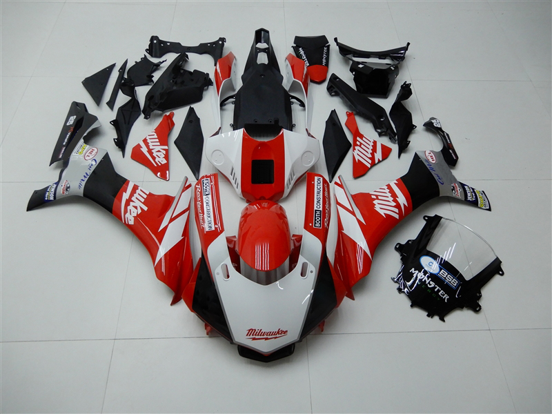 Yamaha YZF R1 Milwaukee Red/White/Black Custom Fairings Plastics Kit 2015-2017 FM-5277