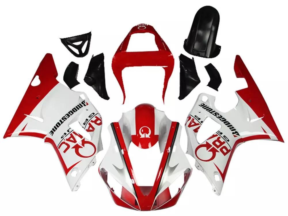 White Red Motorcycle Fairings Plastics Kit For 2000-2001 Yamaha YZF-R1 FM-4781