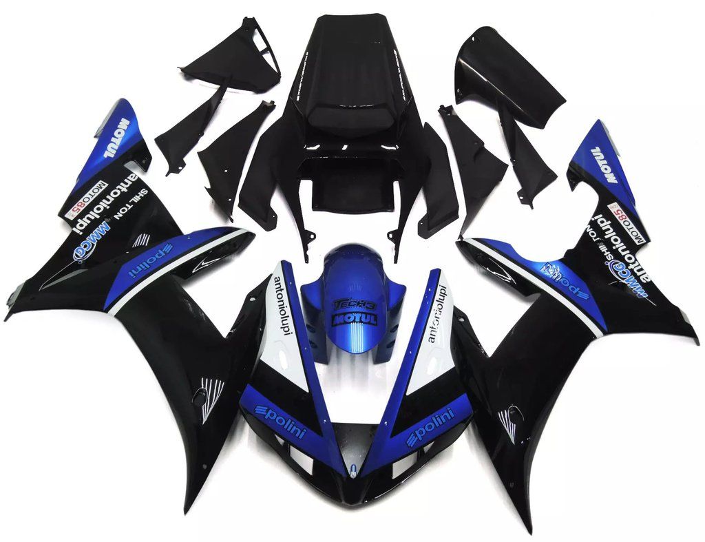 Matte Black Gloss Blue Motorcycle Fairings Plastics Kit For 2002-2003 Yamaha YZF-R1 FM-4758