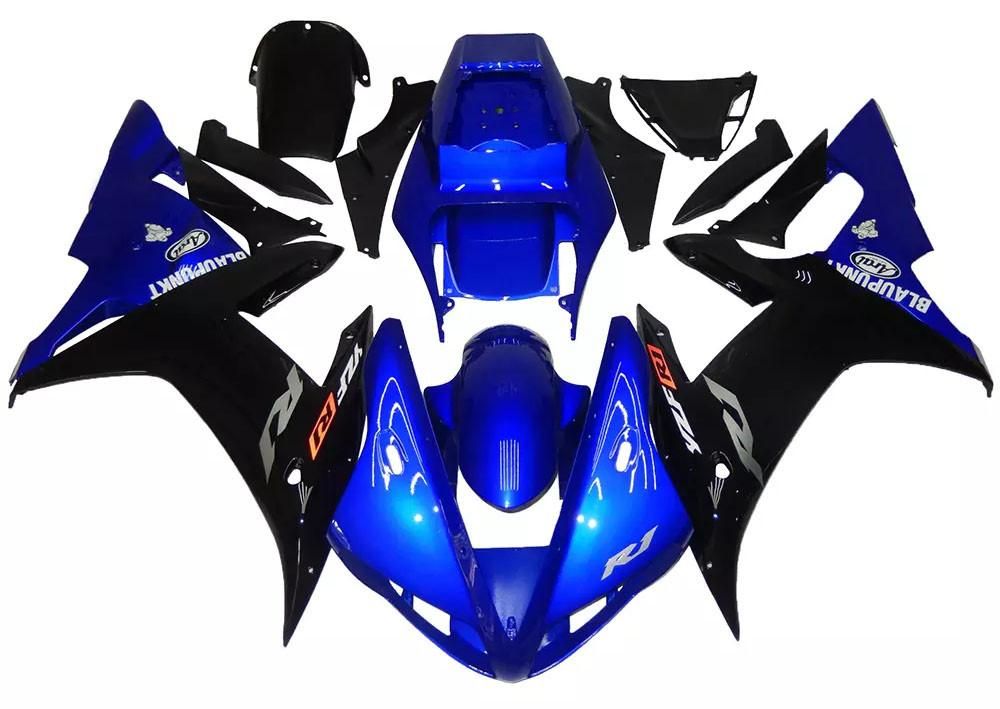 Gloss Blue Black Motorcycle Fairings Plastics Kit For 2002-2003 Yamaha YZF-R1 FM-4773