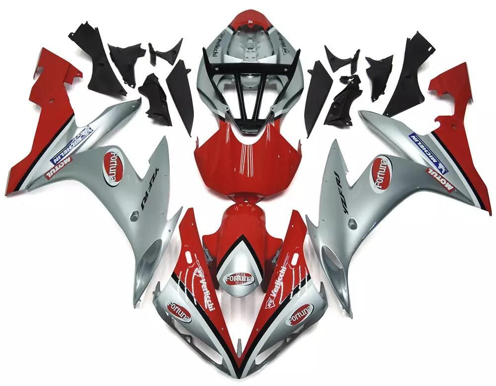 Silver Red Motorcycle Fairings Plastics Kit For 2004-2006 Yamaha YZF-R1 FM-4749