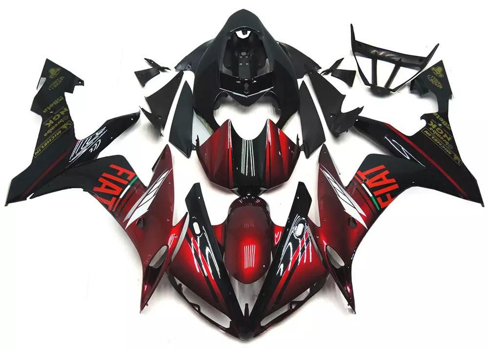 Red Black FIAT Motorcycle Fairings Plastics Kit For 2004-2006 Yamaha YZF-R1 FM-4753