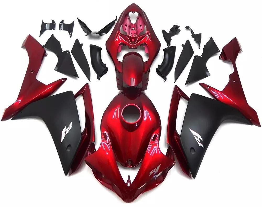 Gloss Red Matte Black Motorcycle Fairings Plastics Kit For 2007-2008 Yamaha YZF-R1 FM-4711